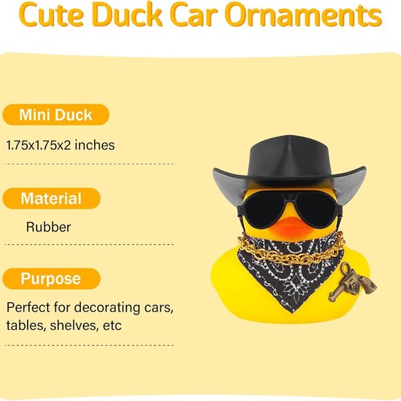 Cowboy Dashboard Rubber Duck With Accessories, DIY Assembly, Revolver Duck - Picture 3 of 4